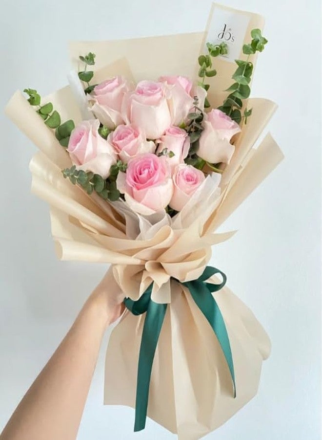 OUKEYI Hand-Drawn Tissue Flower Wrapping Paper Korean Non-Woven Waterproof Floral Bouquet Wraps Pleated Withdrawable Flower Bouquet Lining Paper for Florist Packaging Arrangement, 160 Sheets - Image 5